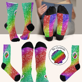 Chaussette Clambake Arc-en-ciel Clam Motif de mollusques