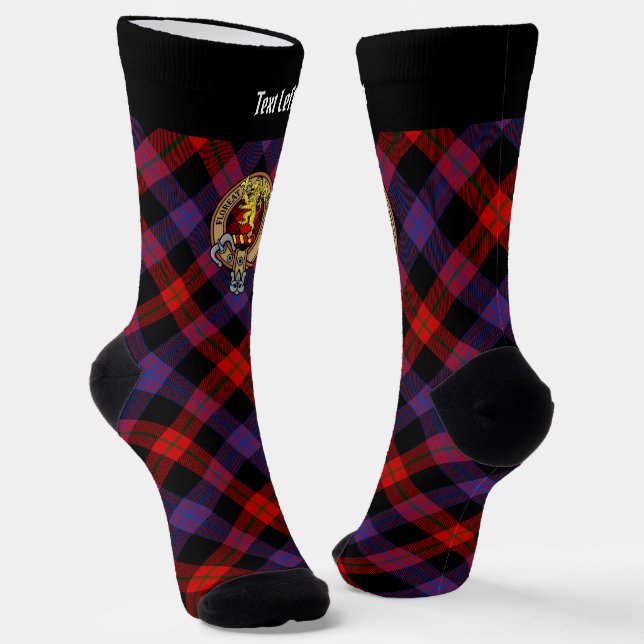 Chaussette Clan Brown Crest sur Tartan (Angulaire)