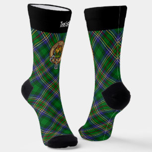 Chaussette Clan Cockburn Crest sur Tartan