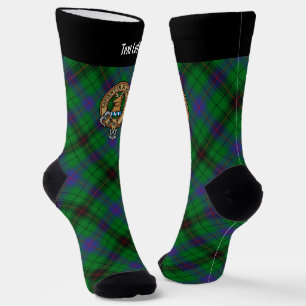 Chaussette Clan Davidson Crest sur Tartan