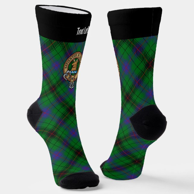 Chaussette Clan Davidson Crest sur Tartan (Angulaire)