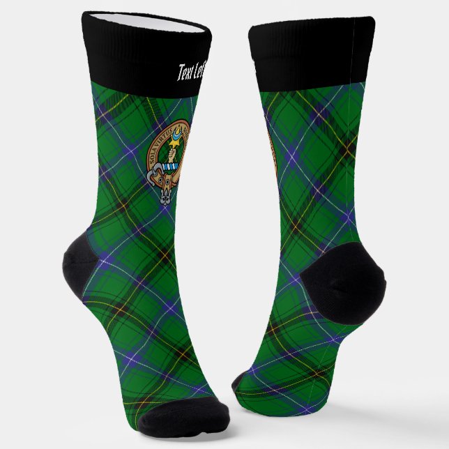 Chaussette Clan Henderson Crest sur Tartan (Angulaire)