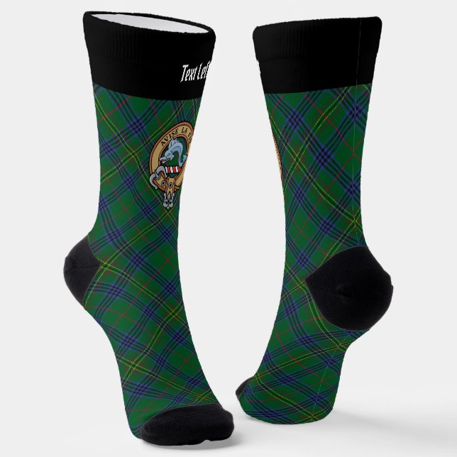 Chaussette Clan Kennedy Crest sur Tartan (Angulaire)