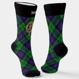 Chaussette Clan Leslie Crest sur la chasse Tartan