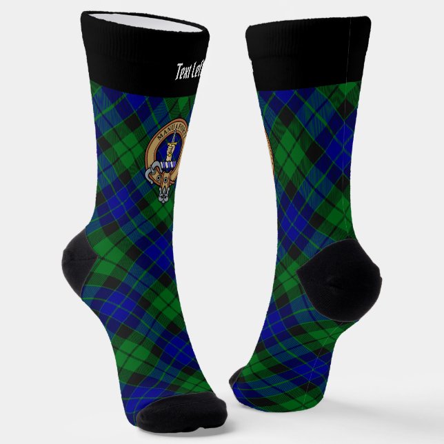 Chaussette Clan MacKay Crest sur Tartan (Angulaire)