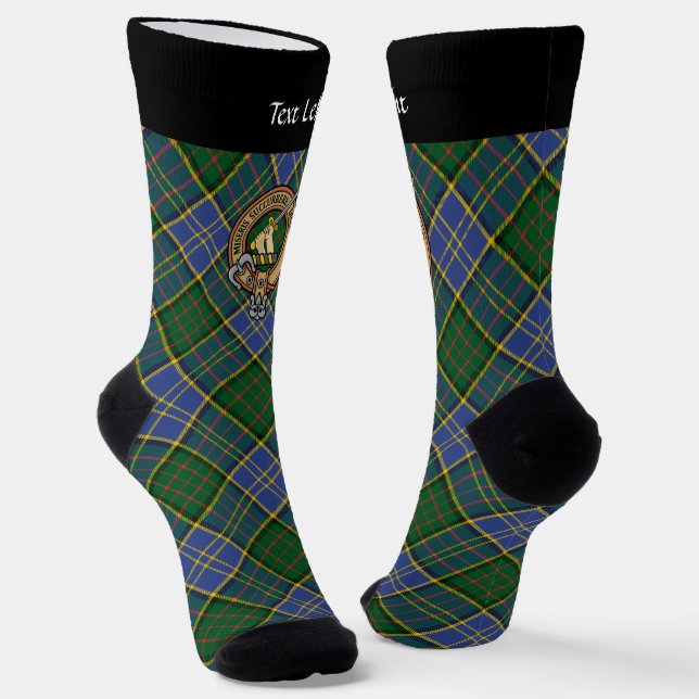 Chaussette Clan MacMillan Crest sur la chasse Tartan (Angulaire)