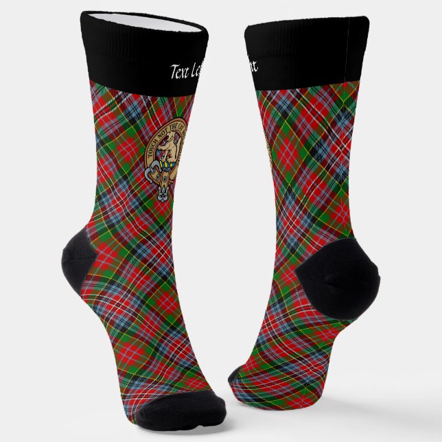 Chaussette Clan MacPherson Crest sur les Chaussettes Tartan (Angulaire)