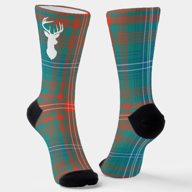 Chaussette Clan Rustique Plaid Wilson Orange Tartan (Angulaire)