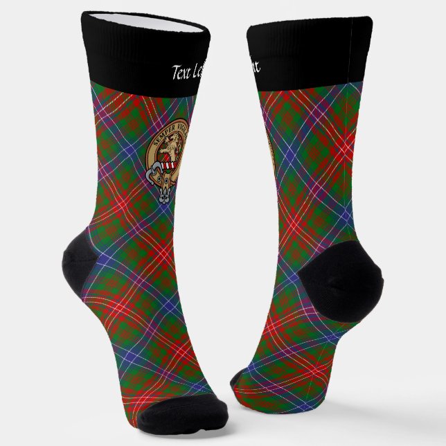 Chaussette Clan Wilson Crest sur Tartan moderne (Angulaire)