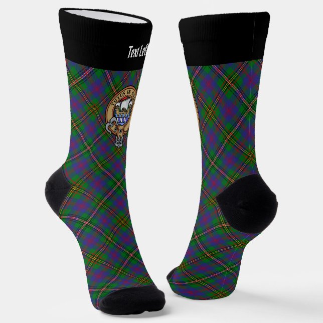 Chaussette Clan Wood Crest sur Tartan (Angulaire)