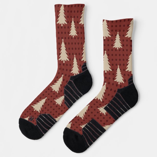Chaussette Classic Green and Red Argyle Athletic Performance  (Gauche)
