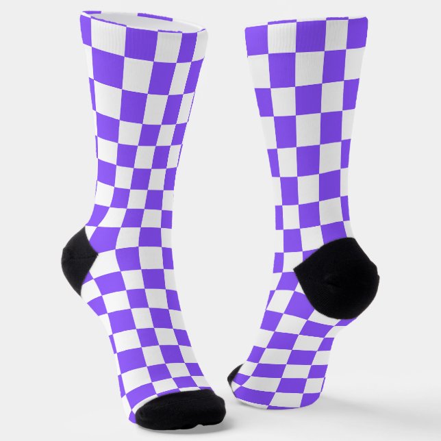 Chaussette Classic visual purple checkerboard  (Angulaire)