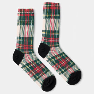 Chaussette Classique Tartan Plaid Initiales Festive