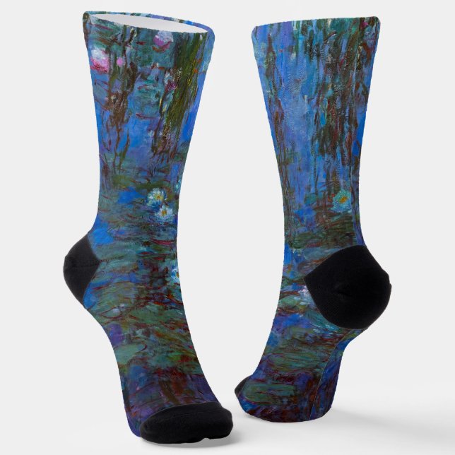 Chaussette Claude Monet - Lys d'Eau Bleue (Angulaire)