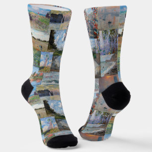 Chaussette Claude Monet - Patchwork de chefs-d'oeuvre