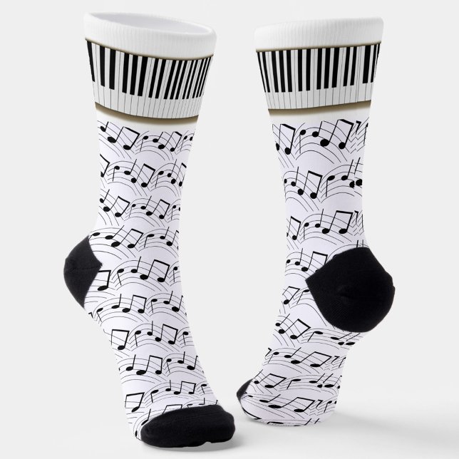 Chaussette Clavier de piano et notes de musique (Créateur téléchargé)