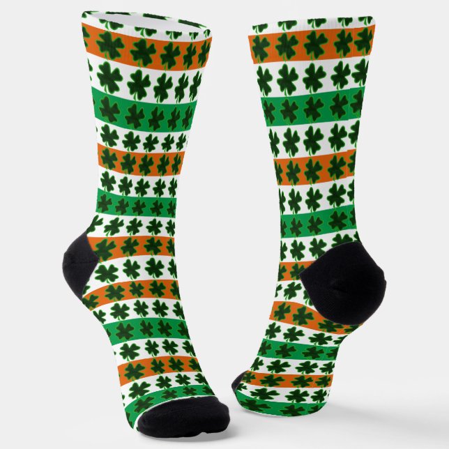Chaussette Clover Irish Stripes St. Patrick's Day (Angulaire)