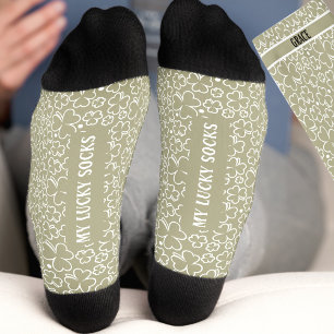 Chaussette Clover Patricks Jour Nom personnalisé Chaussettes