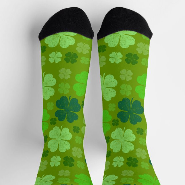 Chaussette Clovers verts, Lucky Clovers, Saint Patrick's Day (Haut)