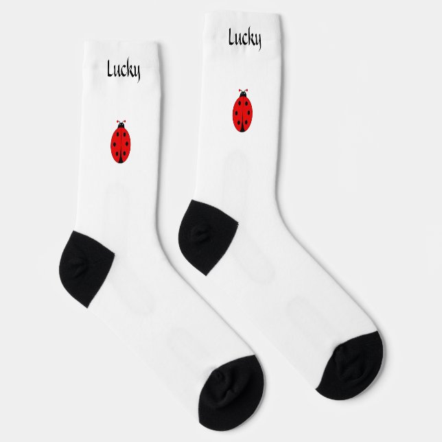 Chaussette Coccinelle rouge chanceuse en chaussettes blanches (Droite)