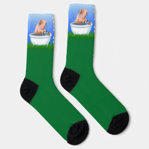 Chaussette Cochon dans le bain