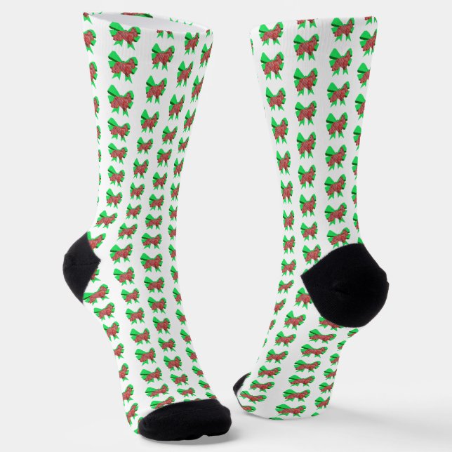 Chaussette Cocker Spaniel Chien Noël Chien Bow Silhouette Wh (Angulaire)