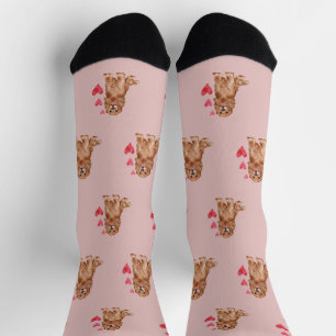 Chaussette Cocker Spaniel Motif sur rose