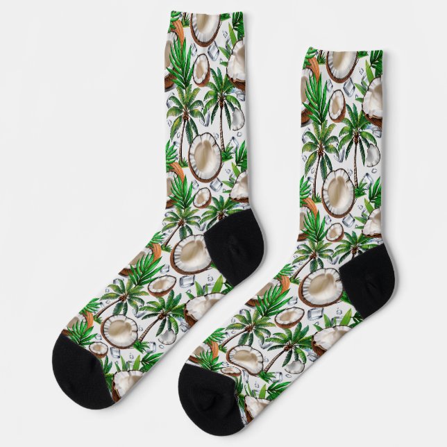 Chaussette Cocotier Palm Tree Tropical Motif Design (Gauche)