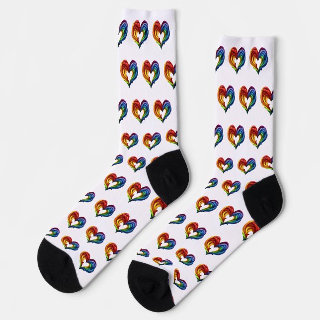 Chaussette Coeur arc-en-ciel (Gauche)