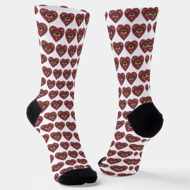 Chaussette Cœur Brodé (Angulaire)