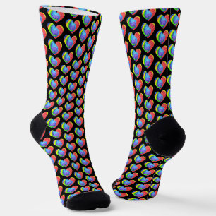 Chaussette Coeur coloré de teinture à tarte