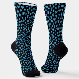 Chaussette Coeur d'amour bleu et noir