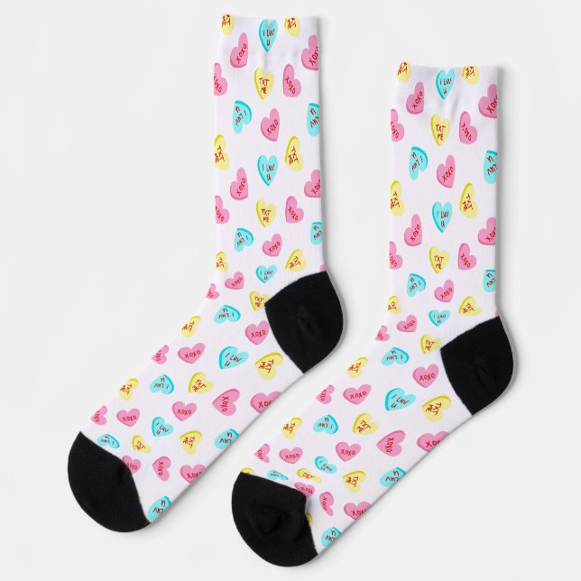 Chaussette Cœurs de Bonbons Saint-Valentin (Gauche)
