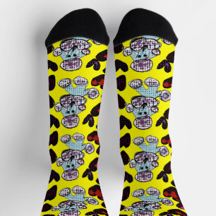 Chaussette Coeurs de caniche tasse panneau boîte en bois