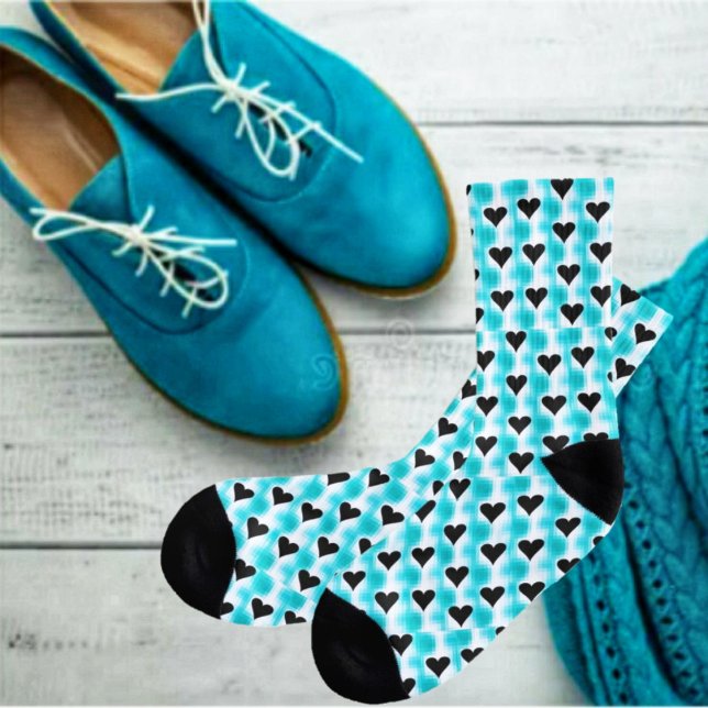 Chaussette Coeurs De Chaussettes D'Équipage Noir (These Hearts of Black, Crew Socks, expresses love in a unique style!)