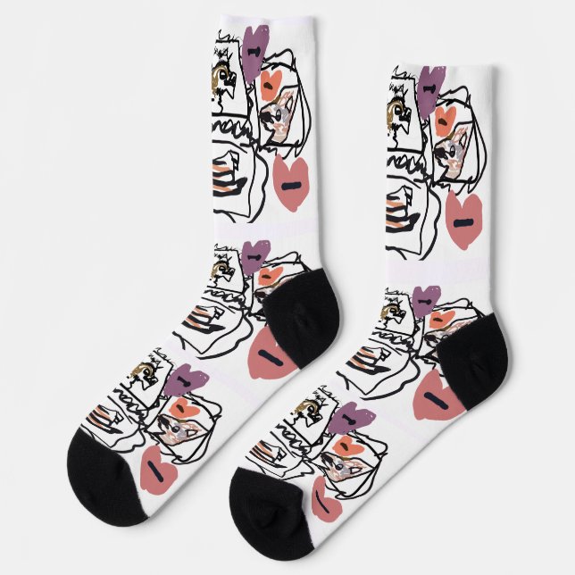 Chaussette Cœurs de husky  (Gauche)