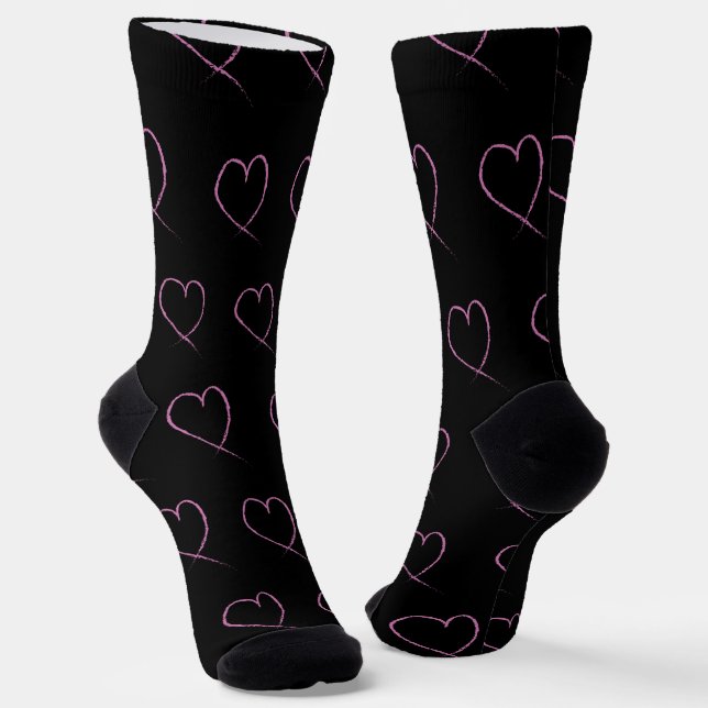 Chaussette Cœurs de la Saint-Valentin Gribouillis (Angulaire)