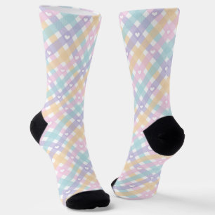 Chaussette Coeurs de plaids En vichy mignons