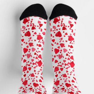 Chaussette Cœurs en Confettis Rouges Motif