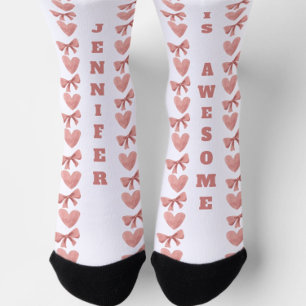 Chaussette Cœurs et nœuds personnalisés de Galentine Saint-Va