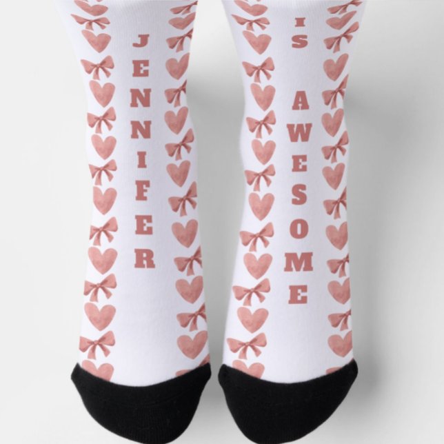 Chaussette Coeurs et vaches de Saint-Valentin personnalisés (Créateur téléchargé)