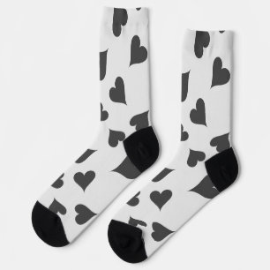 Chaussette Coeurs gris motif sur chaussettes