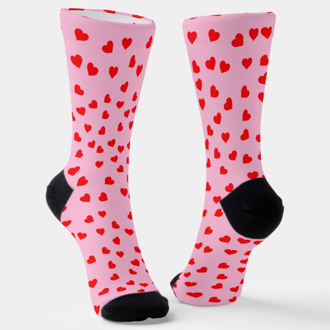 Chaussette Coeurs rouges joueurs Pastel rose (Angulaire)