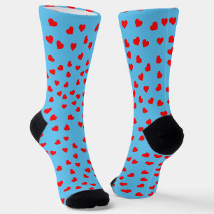 Chaussette Coeurs rouges joueurs Sky Blue