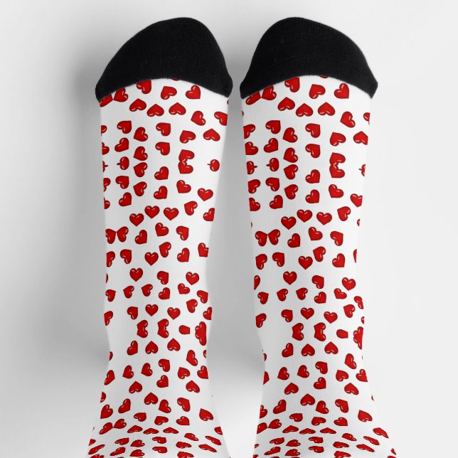 Chaussette Coeurs rouges mignons de l'amour motif coloré sur  (Haut)