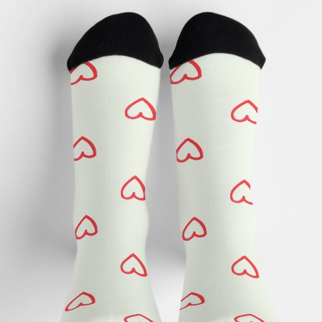 Chaussette Coeurs rouges Motif, mignonne, amour (Haut)