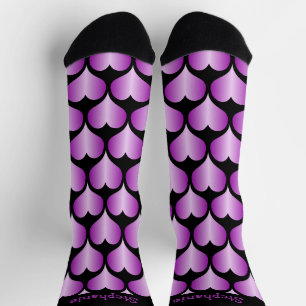 Chaussette Cœurs Violets Conception Personnalisée