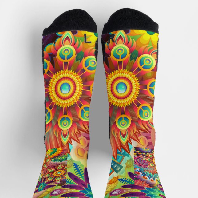 Chaussette Collage de Mandala floral Leggings de Yoga psychéd (Haut)