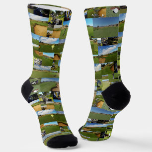 Chaussette Collage photo de golf, Chaussettes d'équipage à im