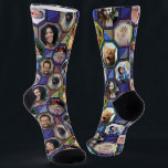 Chaussette Collage photo famille Easy Dark Quilt Look 12 Phot<br><div class="desc">Profitez de vos souvenirs de famille avec ces superbes chaussettes photo collage d'équipage. Le design a l'air d'une courtepointe rustique. Les motifs imitant la courtepointe comprennent des fleurs pois et abstraites dans des tons riches et foncés de violet, turquoise, vert, orange, rose et bleu. Au total, vous pouvez ajouter jusqu'à...</div>